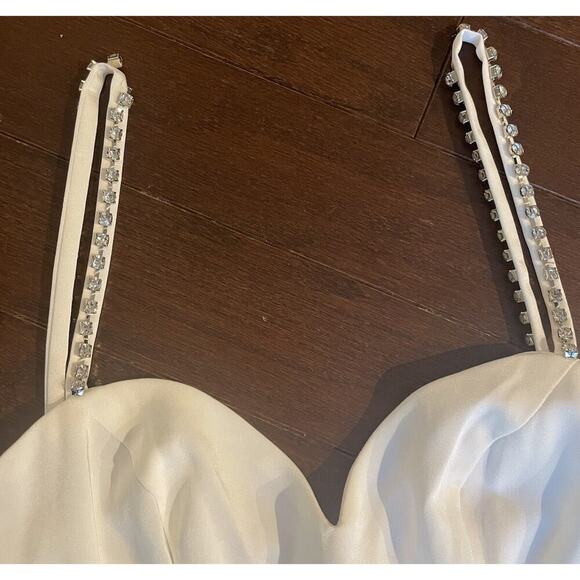 Mac Duggal Sweetheart Evening Gown 2 Rhinestone White Maxi Dress bridal xs 55706 - Picture 10 of 12